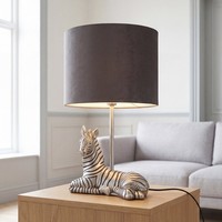 Tischleuchte Tischlampe E27 35 Cm Stoff Metall In Silber Schwarz Klassisch