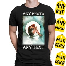 Personalised T Shirt Custom Photo Logo Text Printed DTG Printing
