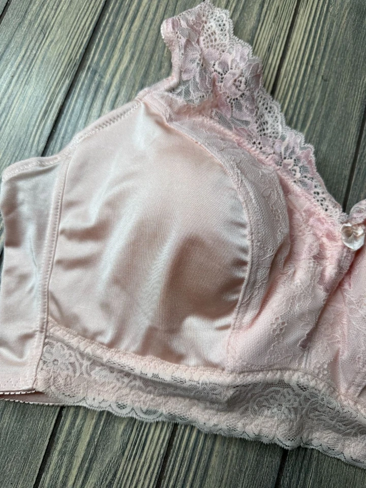 Sujetador Rhonda rosa cizalla satinado y encaje cobertura completa copa suave 3X Foto 4 de 4