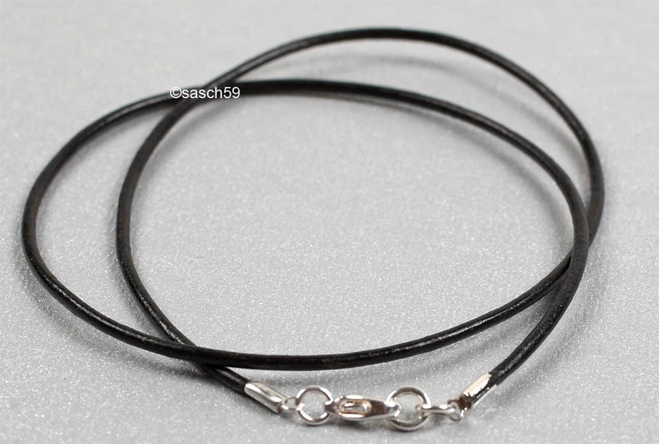 Lederkette nach MASS 1,5mm schwarz Lederhalsband Halskette Leder Lederband 55 MS - Bild 1 von 1