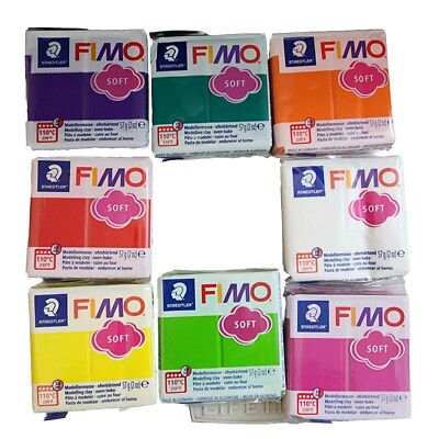 FIMO Soft Polymer Oven Modelling Clay - 57g - Set of 8 Colors - Rainbow