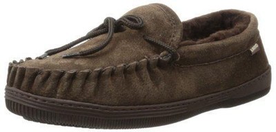 Lamo Men's Moc - Suede - Faux Sheepskin Chocolate - 14 Medium