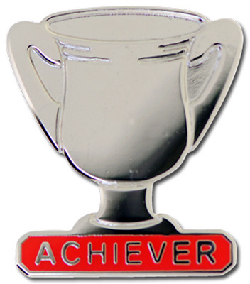 Silber Achiever rot Trophäe Pin Anstecker für Schulen