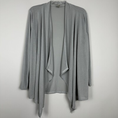Super Nova Womens Gray Breathable Long Sleeve Open Front Waterfall Cardigan 3XL