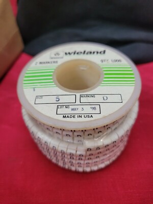 Wieland Slip On Wire Marker ''D'' Size 5  1000 Count
