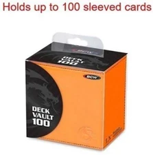 BCW Orange Deck Vault 100 LX Leatherette Storage Box for Pokemon Magic CCG Cards