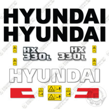 Fits Hyundai HX330L Decal Kit Excavator - 7 YEAR OUTDOOR 3M VINYL!