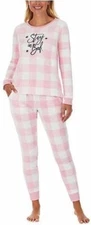 Jane and Bleecker Women's 2 Piece Cozy Silky Stretch Fleece Pajama Set XXL