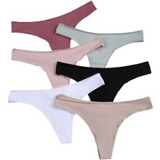 6er Set Damen String Tanga Stretch Baumwolle Unterhose Brazil Farbset 32 bis 42