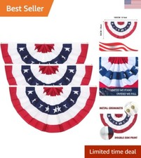 American Pleated Fan Flag,3 X 6 Ft Patriotic Flag Bunting Half Fan Banner De...
