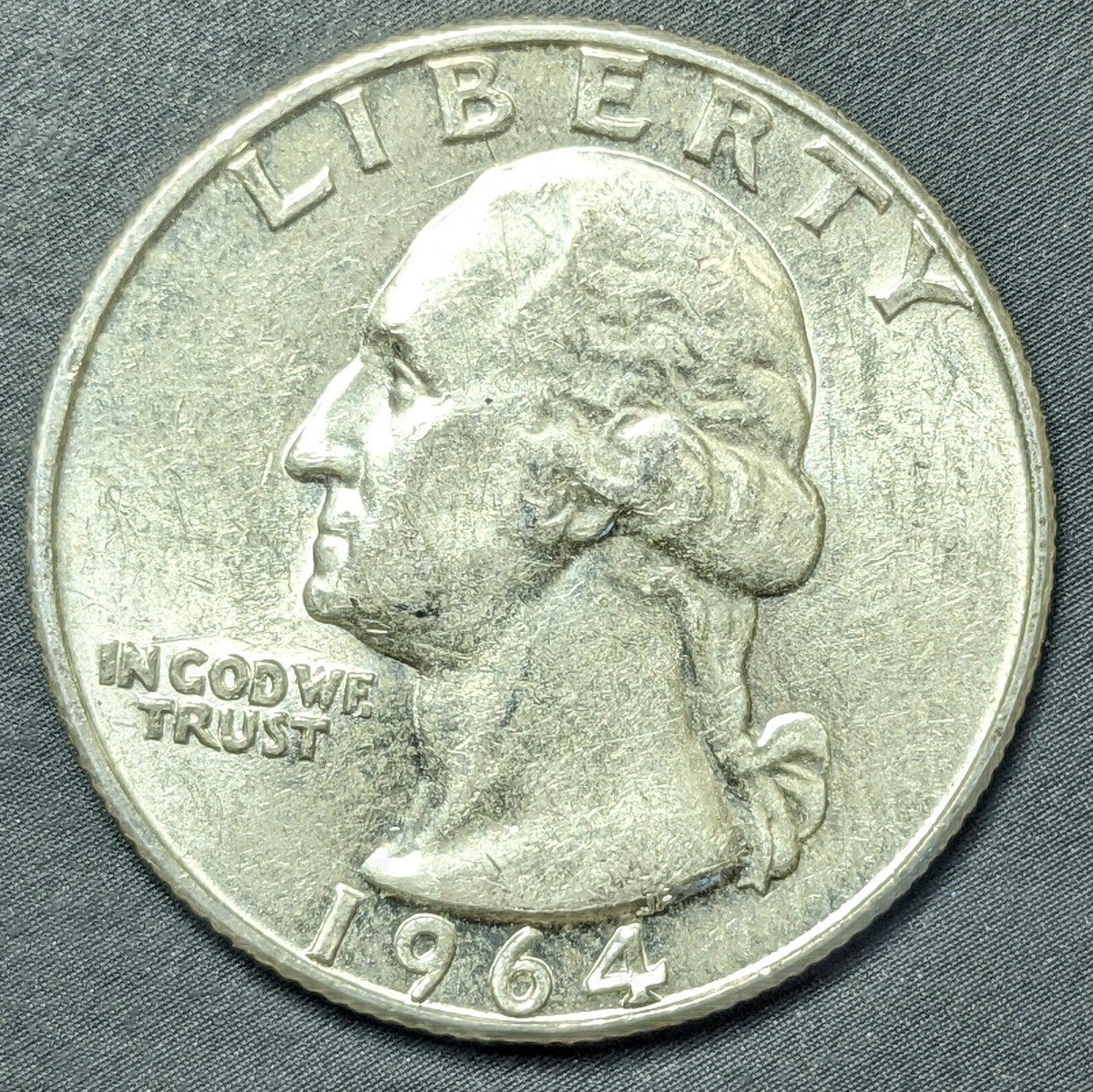 1964-D Die Break RPM-001 US Mint Error Washington Silver Quarter