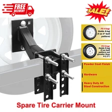 Spare Tire Carrier Mount for Utility/Boat Trailers, Fits 4&5 Lug Wheels, Durable