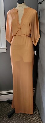 NWT Norma Kamali OBIE GOWN, Salmon, Size Medium, Retail $285
