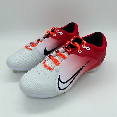 Nike Women's Hyperdiamond 4 Elite Softball Cleats White/Red CZ5917-600 Size 9