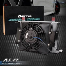 Fit For Universal 28 Row Engine Transmission Oil Cooler +7" Electric Fan Kit