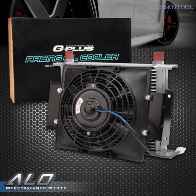 Fit For Universal 28 Row Engine Transmission Oil Cooler +7'' Electric Fan Kit