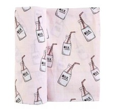 New NWT Boutique Mud Pie Girl Pink Milk Muslin Swaddle Blanket 47 X 47