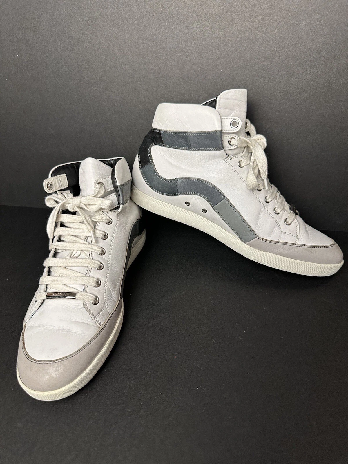 Chaussures Baskets Homme Christian Dior Homme Haut Cuir Blanc 41 EU / 8 US