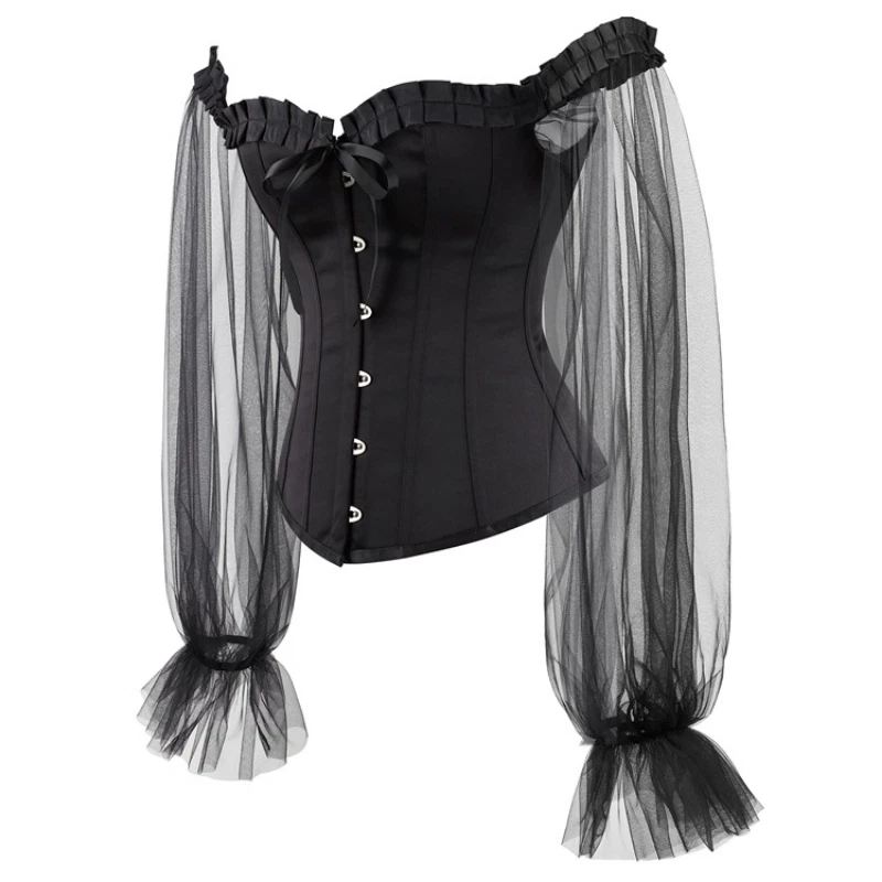 Corsetto Donna Sexy In Pizzo Elasticizzato – Bustino Modellante Vita Fionda Con Lacci – Traspirante Per Burlesque, Costumi Medievali E Vita Di Tutti I Giorni – Bianco Taglie Forti 6XL