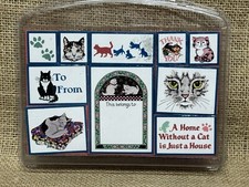 Cat Rubber Stamps, Foam Mounted - A Home Without A Cat.. , Paw Prints, Kitty