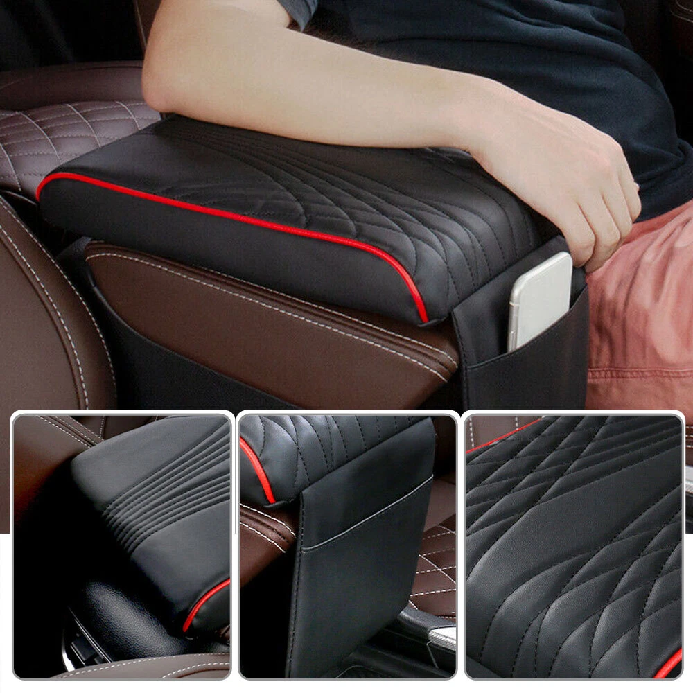 Car Armrest Cushion Box Pad Memory Foam Arm Rest Leather Mat