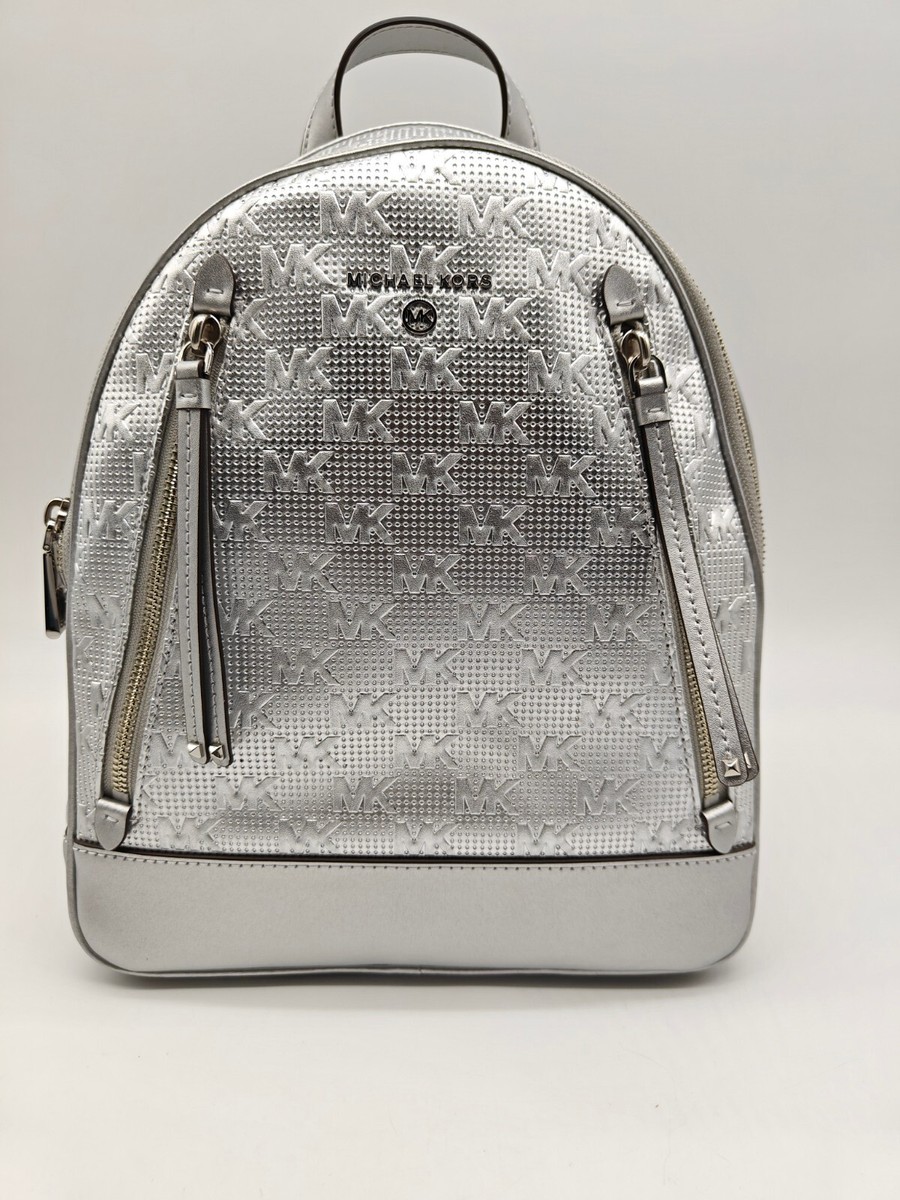 Michael Kors Logo Small Brooklyn Backpack Silver Women\'s Bag MICHAEL Michael Kors Logo Small Silver | Mercari main image 4
