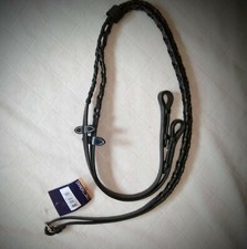 Lederzügel geflochten, schwarz, gedrehte Zügel  Warmblutgröße, Breite : 16 mm