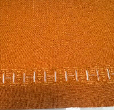 HERMES Orange 100% linen “H” Border Placemats | eBay
