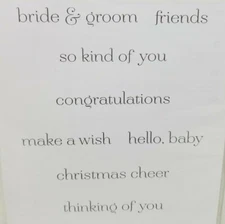 Stampin Up Sweet Essentials wood mount rubber stamps phrases greetings occasions