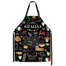 Italian Themed Kitchen Apron Italian Chef Aprons for Men Women for Cooking Ba...