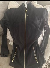 Lululemon Define Jacket Nulu Black Gold Zip Size 6 Thumbholes Full Zip