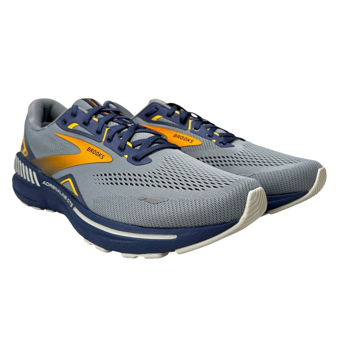 Brooks Adrenaline GTS 23 Grey Crown Blue Orange Running Shoes Men's Size 13  D