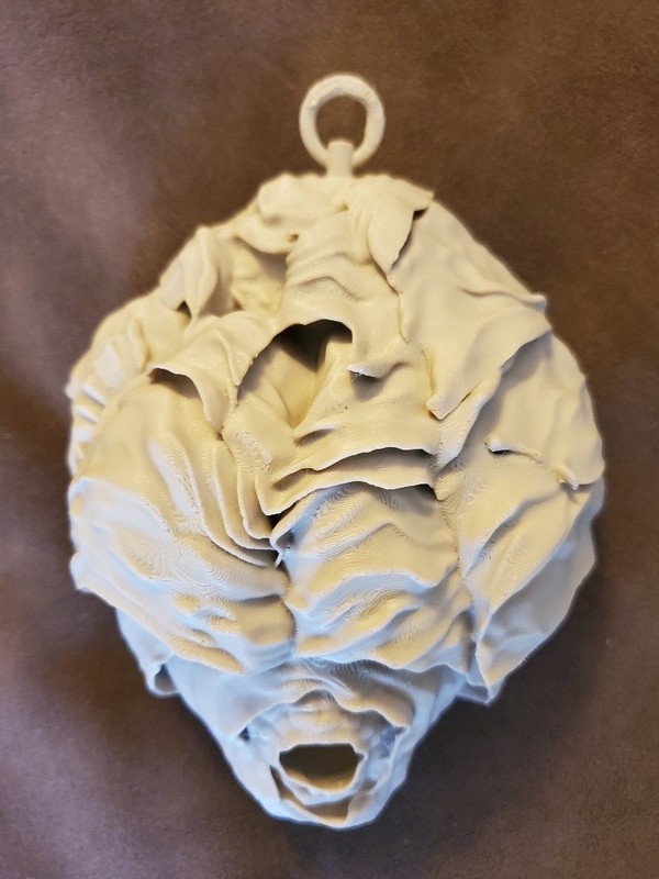 Nest Decoy Wasp Deterrent 3D printed fake nest, has hanger attached