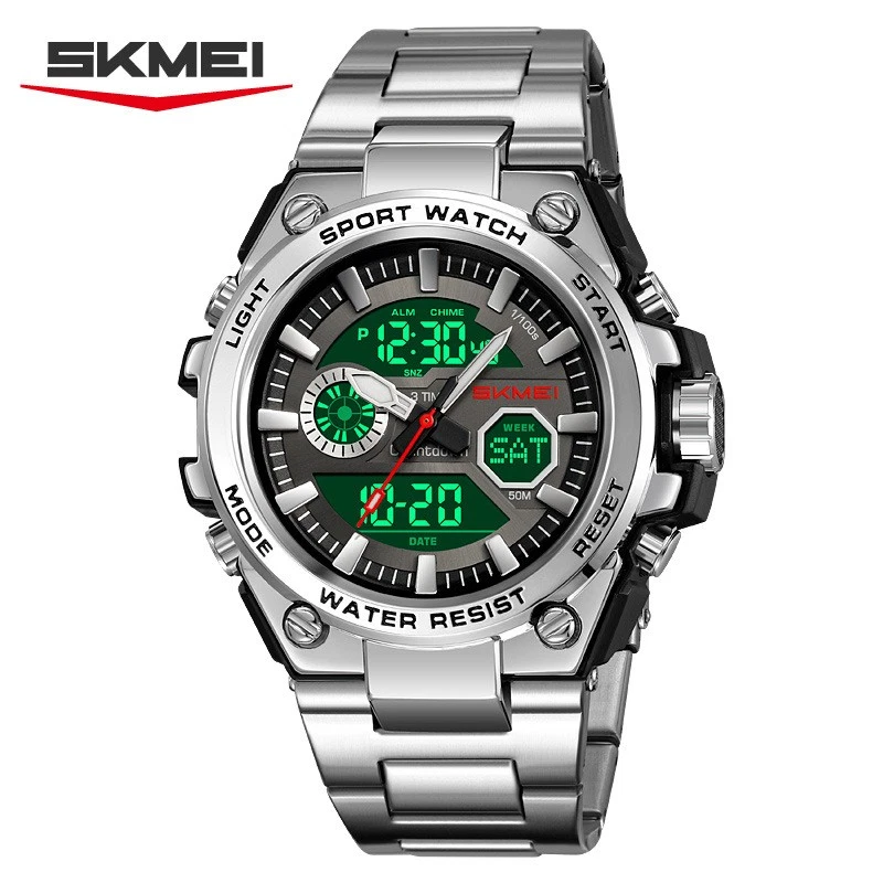 Skmei, orologio da uomo per sport all'aperto, impermeabile fino a 50 m, multifunzione, retroilluminazione a LED, orologio digitale con cinturino in poliuretano