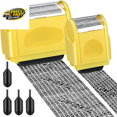 2 Pack Identity Protection Roller Stamp Identity Theft, Confidential, Privacy Ro