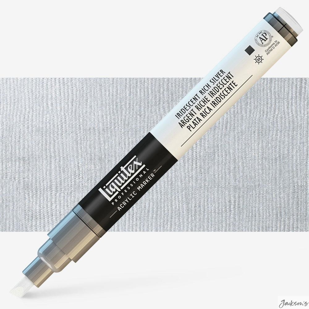 Liquitex Professional Marker Acrylic 2-4mm Chisel Nib Iridescent Silver