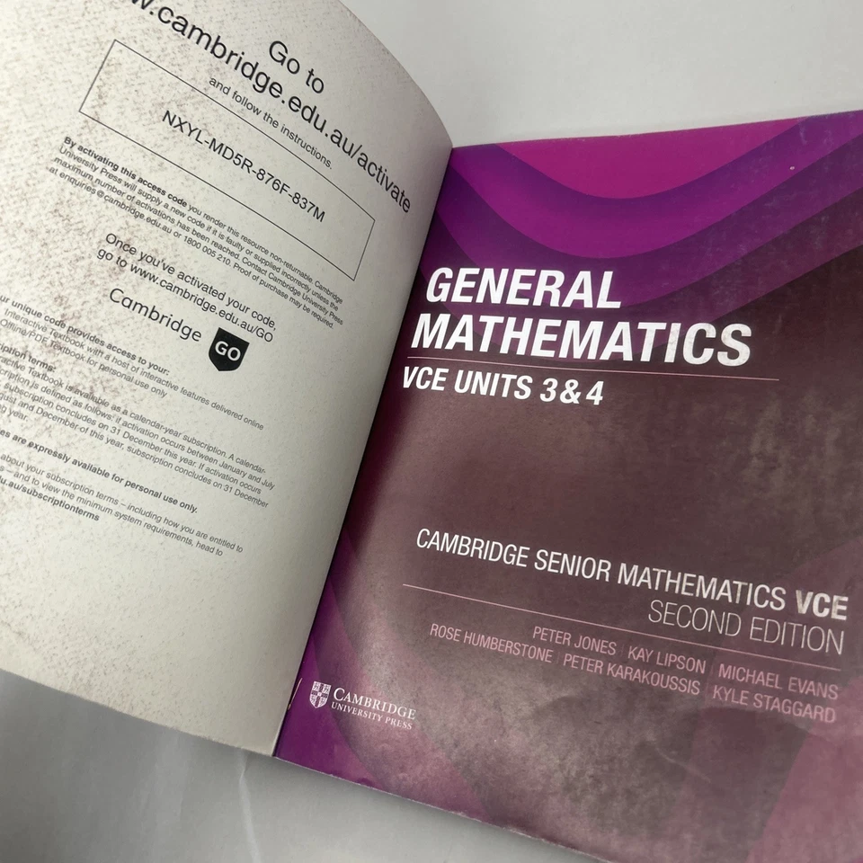Cambridge General Mathematics  VCE Units 3 & 4 Second Edition *Code Used - Image 2 of 4