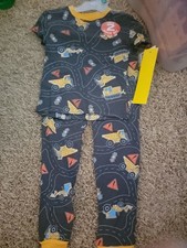 Kidgets 2 Pc Boys 'Road Construction Vehicles" Pajama Set Size Size 3T NWT