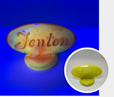 Very hard to find dandelion fenton art glass oval dealer logo sign.