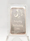 1986 1oz .999 Fine Silver National "Happy Birthday" Art Bar **MINT SEALED**