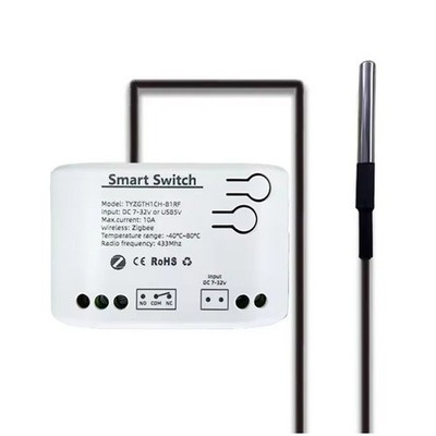 Tuya Smart Zigbee Switch with Temperature Sensor, Passive Dry Contact - Zi7235