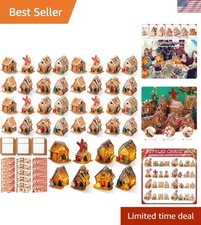 40 Set DIY Gingerbread House Kit with Patterns Stickers for Kids Crafting Joy