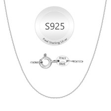925 Sterling Silver Chain Necklace for Women, 1.1mm Cable Link Chain Neckla - 02
