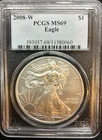 2008-W American Silver Eagle Dollar PCGS MS69