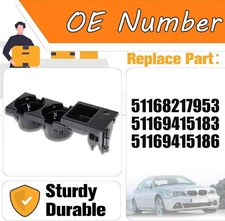 51168217953 Coin Holder For BMW E46 Black Front Center Console Cup Holder