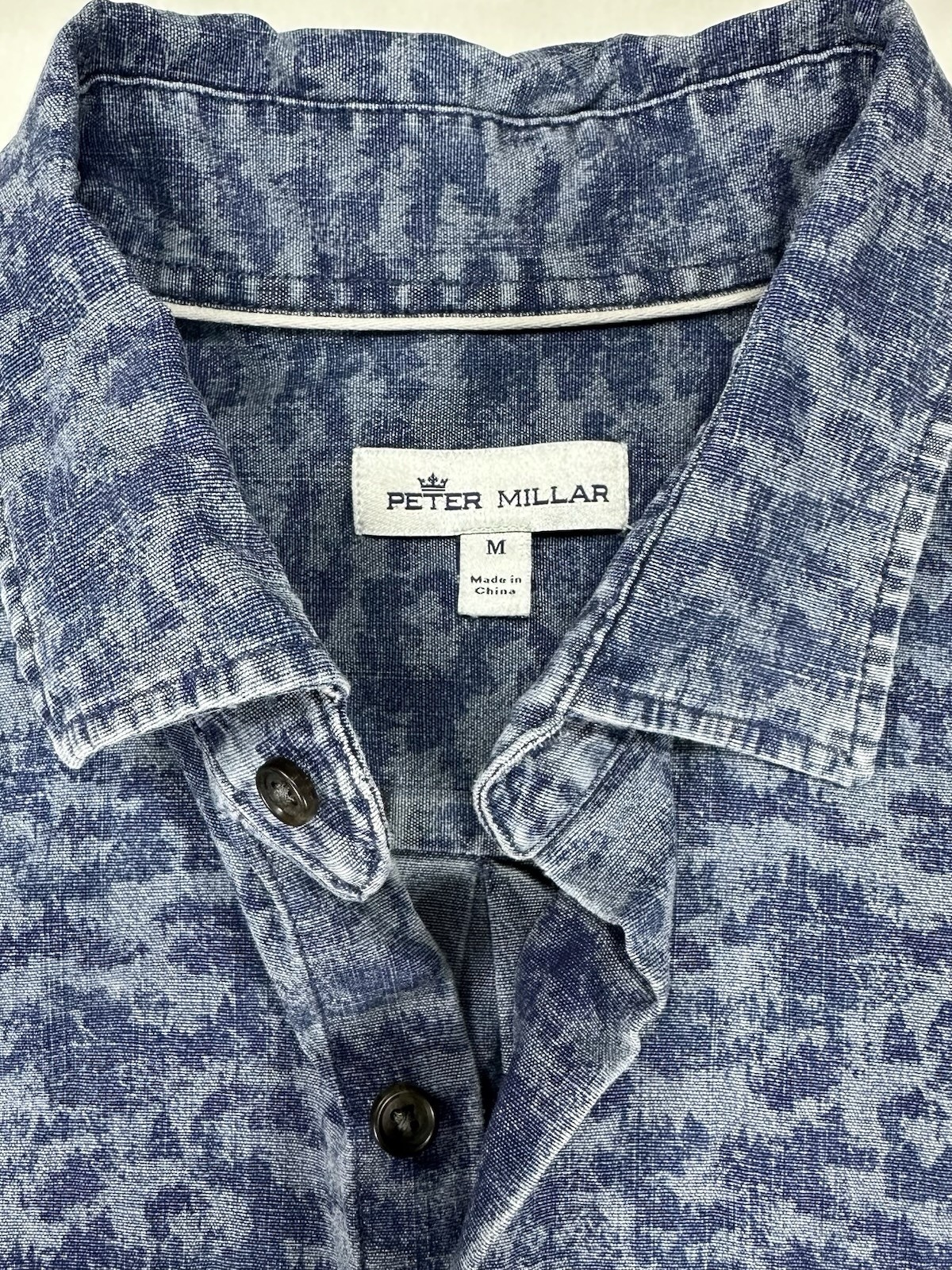 Peter Millar Indigo Chambray Button Down Shirt Me… - image 4