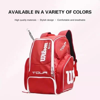 Wilson Tennis Racket Backpack Large Sports Bag Badminton Squash.