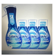 Dawn Platinum Plus Powerwash Dish Spray Fresh Clean Refillable 64 fl oz 4 Pack 0.43 per fl oz