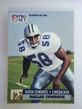1991 Pro Set Football - Dixon Edwards - Dallas Cowboys - Rookie Card 766. rookie card picture