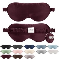 SILKTALE 100 Mulberry Silk Eye Mask for 1 Count Pack of 1 , Burgundy